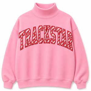 เสื้อสเวตเชิ้ตผ้าฝ้ายฟลีซคอเต่าสีเบจทรงโอเวอร์ไซส์สำหรับผู้หญิง ตกแต่งด้วยลายพรางตัวอักษร Trackstar แบบกำหนดเอง เหมาะสำหรับฤดูหนาว - Product Image 4