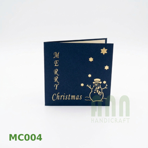 ANN HANDICRAFT Custom Printed High Quality 3D Folded Snowman 'Thank You' Die Cut Paper <b>Matte</b> <b>Varnishing</b> Greeting Cards Souvenir - Product Image 4