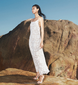 Vestido de Encaje Floral de Alta Calidad de Vietnam, Color Blanco Marfil, para Verano, Playa, Vacaciones, Elegante, Sexy, Premium, OEM, ODM, MOQ Bajo - Product Image 1