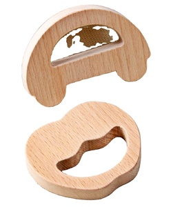 Anneau de dentition en bois de hêtre jouet en bois doux naturel dentition de bébé à la main meilleure qualité alimentaire jouets de jeu sûrs - Product Image 1