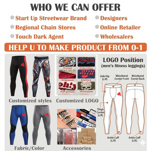 Legging de sport pour homme bicolore respirant et antibactérien avec panneaux rayés et imprimé à la taille – Vente en gros - Product Image 6
