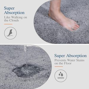 Hot Selling 17"x24" Microfiber Bath <b>Mat</b> Super Absorbent Non-Slip Floor Thick Plush Shaggy Tufted <b>Bathroom</b> Rug Washable Hotel - Product Image 4