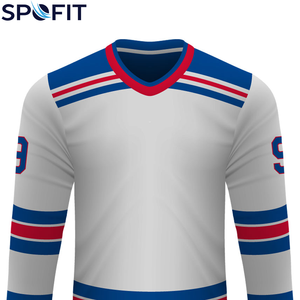 Maillot de hockey sur glace personnalisé en gros, impression par sublimation numérique, extensible dans quatre sens, séchage rapide, 100% polyester respirant - Product Image 2