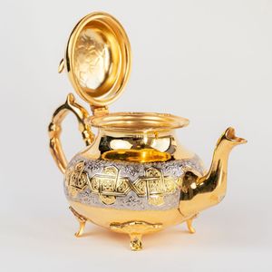 Luxury floral <b>metal</b> <b>teapot</b> classic hosting centrepiece handcrafted Arabic kettle premium decorative accessory elegant tradition - Product Image 5