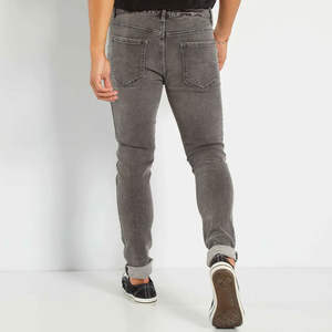 Venta al por mayor de jeans de mezclilla para hombre, corte recto, desgastados, de cintura media, transpirables, de secado rápido, lavados a la piedra, colores personalizados, alta calidad - Product Image 2