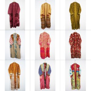 Robe Kimono Vintage en Soie à Motifs Floraux pour Femme, Peignoir Thermique pour le Bain, Tenue de Plage Estivale, Maillot de Bain, Vêtement de Nuit/Domestique - Product Image 1