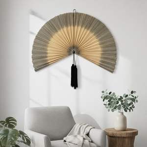 Décoration murale tendance en bambou – Grand éventail décoratif naturel de style bohème vintage pour l'intérieur de la maison - Product Image 5