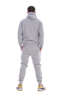 Conjunto Deportivo para Hombre, Gris, Estampado, Cortavientos, con Capucha, Manga Larga, Color Sólido, Sudadera Informal, Pantalones con Bolsillos Laterales, Corte Regular - Product Image 3