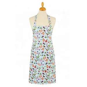 Minuscule petite fleur imprimé cuisine coton lin tabliers pour femmes maison cuisine taille bavoir chasuble Barista barbecue outils de nettoyage - Product Image 1