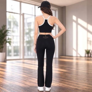 ALIROZ Women's High Waist <b>Flared</b> Yoga Set – Sports Bra & Stretch Fitness <b>Leggings</b> Activewear - Product Image 2