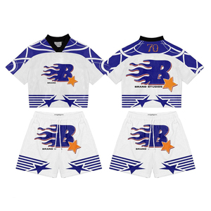 Premium 180 GSM Polyester Mesh Jersey Short <b>Set</b> Aqua White Sublimation Custom Logo jersey short <b>set</b> for men's - Product Image 2