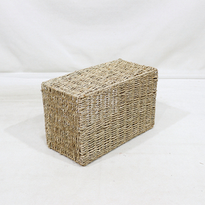 Eco Friendly Seagrass Woven Storage <b>Basket</b> Organizer Bin <b>Rectangular</b> Open Top - Product Image 6