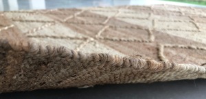 Alfombra de Yute India Hecha a Mano, Color Natural, Moderna, Grande, Tejida, Ligera, con Rayas Finas, Estilo Marroquí, para Niños, Marca AISHAFABS - Product Image 2