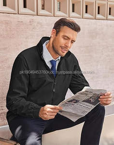 Blouson aviateur décontracté léger en satin pour homme avec col montant brodé Manteau softshell zippé pour l'automne Vêtements d'extérieur - Product Image 6