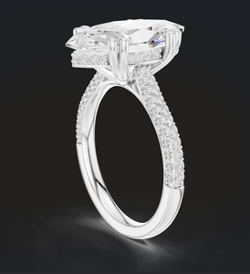 Bague de luxe en diamants de laboratoire taillés marquise et ronds, bijoux de mariage élégants pour la mariée, vente en gros - Product Image 3