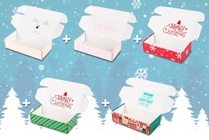 Boîte cadeau de Noël personnalisée TH CBB-555, design imprimé coloré, emballage rigide pour envoi postal, cadeaux de fêtes, bonbons, recyclé - Product Image 5