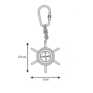 Porte-clés artisanal vintage en laiton en forme de roue de bateau, porte-clés nautique marin, porte-clés marin antique, porte-clés décoratif, cadeau océanique - Product Image 4