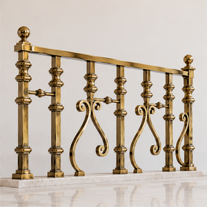 ราวบันไดทองเหลืองขัดเงาสำหรับโรงแรมหรู วิลล่า และตกแต่งภายในบันได - Product Image 1