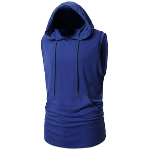 Hoodie sans manches personnalisé pour homme, en coton, pour la remise en forme, l'entraînement sportif, vêtements de sport, OEM, ODM, marque privée, fabricant, fournisseur en gros - Product Image 1