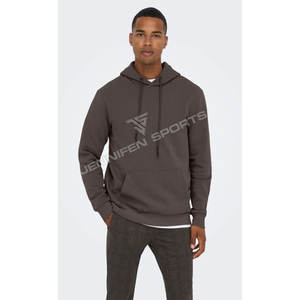 เสื้อฮู้ดดี้ฤดูหนาวคุณภาพสูงแบบสั่งทำพิเศษสำหรับผู้ชาย ทรงโอเวอร์ไซส์ ผ้าฟลีซหนานุ่ม ผ้าฝ้ายย้อมสีพื้น ปักโลโก้ ถักทออย่างดี - Product Image 4