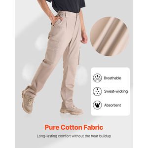 Pantaloni da Lavoro Ignifughi da Uomo 9 oz 100% Cotone, Pantaloni Cargo Resistenti alle Fiamme con Tasche Multiple, Vita Elastica Rinforzata Antistrappo, Taglia XL Formale - Product Image 2