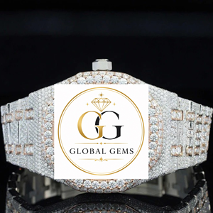 High Quality 18K Gold Plated Cut Moissanite Hip Hop Watch Steel Case Day and Date Dial Full Iced Out Party Wear - Product Image 1