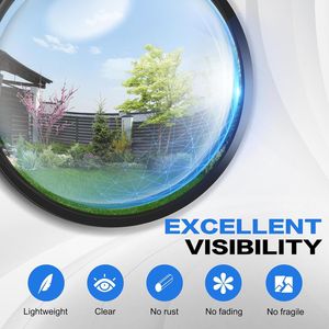 12 Specchi di Sicurezza Convessi Regolabili, Specchi di Sicurezza Curvi in Acrilico per Interni/Esterni con Supporto di Sicurezza Convesso - Product Image 5