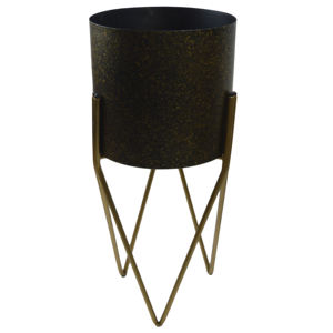 Pots à plantes au design moderne, pots en métal de couleur verte, parfaits pour la décoration intérieure et hôtelière, pots à fleurs design. - Product Image 3