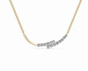 Arsinoe - Colgante de Cadena con Diamante Cultivado en Laboratorio de 0.282 Quilates, Medallón con Halo de 14 Piezas, Oro Amarillo, Rosa o Blanco de 9K, 14K o 18K, Regalo de Joyería - Product Image 2