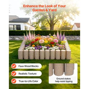 Kit di 4 Bordure Paesaggistiche in Finto Legno da 4,2 m, Blocchi per Bordi da Giardino Senza Scavo per Prati, Aiuole, Sentieri e Cortili - Product Image 2