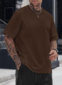 <b>Men</b> Heavy Cotton <b>Stretch</b> T Shirt Oversized Fashion Tee OEM Custom Bulk - Product Image 4