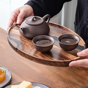 Oval Wood Serving <b>Tray</b> Natural Acacia or Bamboo Oval <b>Tray</b> for Home Use Kitchen Coffee Table Serving Wholesale Custom Logo - Product Image 5