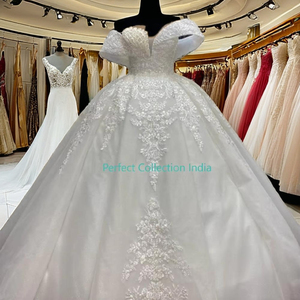 Perfect Collection Cashmere Modern Floral Machine Made Wedding Dress/Bridal Gown - Product Image 1
