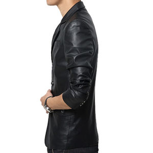 Chaqueta de Cuero Tostado a la Moda para Hombre, de Alta Calidad, Cómoda, Informal, para Otoño, Transpirable y Resistente al Viento, Venta al Por Mayor - Product Image 4