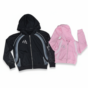 Hoodie en molleton français de haute qualité 350 g/m², avec strass, broderie personnalisée, coupe oversize pour homme et femme, disponible en plusieurs couleurs - Product Image 2