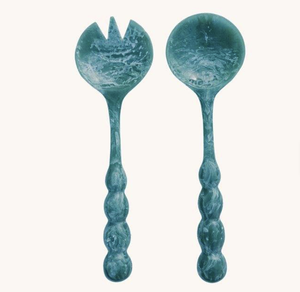 Juego de Cubiertos de Resina Ecológicos de Alta Calidad Tayyab, con Mango Largo de Madera, Color Menta, para Bodas, Vajilla de Cocina, Cuchara-Tenedor - Product Image 1