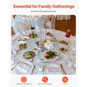 Bandeja Giratoria de Vidrio Templado Transparente de 20 Pulgadas, Base Giratoria de 360 Grados para Mesa de Comedor, Centro de Mesa - Product Image 2