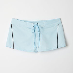 Costume da bagno personalizzato da <span class=keywords><strong>donna</strong></span>, tinta unita, <span class=keywords><strong>impermeabile</strong></span>, a vita alta, 100% poliestere, con chiusura a coulisse, pantaloncini da surf per <span class=keywords><strong>donna</strong></span> - Product Image 6