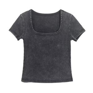 Wholesale Women Crop <b>Tops</b> Casual Everyday Crop Tee Soft Touch Fabric Retail Ready Styles for USA Buyers - Product Image 3
