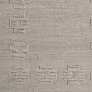Alfombra DECORDEC Personalizada de Lana Beige Marfil, Texturizada, Antideslizante, Ecológica, Hecha a Mano, con Borde Floral Geométrico en Relieve - Product Image 3