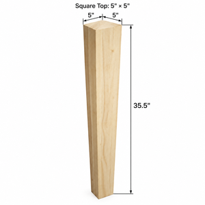 Solid Wood <b>Table</b> <b>Leg</b> Solid Wood Furniture <b>Leg</b> Rectangular Minimalist Design <b>Table</b> Base Easy Installation - Product Image 2