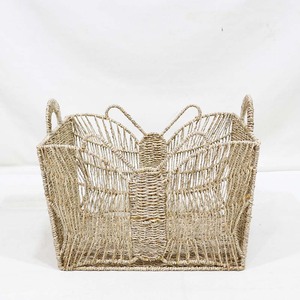 Eco Friendly Seagrass <b>Storage</b> <b>Basket</b> Butterfly Shape <b>Toy</b> Organizer Laundry <b>Basket</b> Nesting - Product Image 4