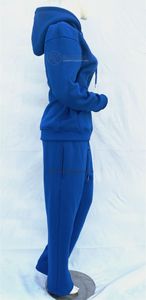 Royal Blue <b>Ladies</b> Oversized Sweat Set Top Bottom Heavyweight Fleece 100% Organic Cotton Quick Dry Breathable Custom Color - Product Image 2
