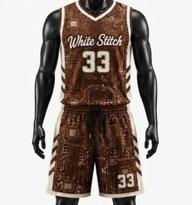 Ensemble de maillots de basket-ball pour femmes, col rond, sans manches, impression par transfert thermique, respirant, séchage rapide, spandex/nylon, vêtements de sport, 220g - Product Image 3