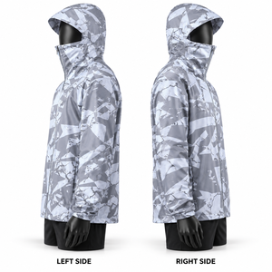 Custom Mens Lightweight Hooded <b>Windbreaker</b> Full Zip Face Cover Abstract <b>Camo</b> Rain Jacket OEM Manufacturer - Product Image 4