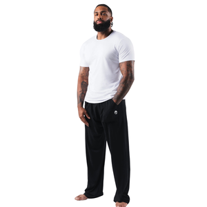 Pantalon de survêtement noir pour homme, coupe droite, léger, pour la détente et l'entraînement, taille élastique, OEM, personnalisation, approvisionnement en gros - Product Image 3