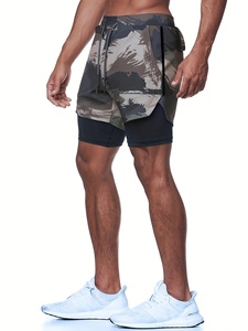 Men's Camouflage Quick Dry Shorts <b>Mid</b> Waist Drawstring Elastic Fit Casual Outdoor Athletic Training Sport Shorts - Product Image 5