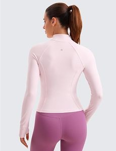 Chaqueta de Yoga para Mujer INDEX, Color Rosa Claro, Media Cremallera, Manga Larga, Transpirable, Spandex, Poliéster, Color Sólido, Corte Ajustado, para Todas las Temporadas - Product Image 2