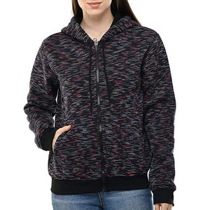 Fabrication professionnelle de sweat-shirts à capuche zippés pour femmes, qualité supérieure, coupe ample, en molleton de coton, écologiques. - Product Image 4