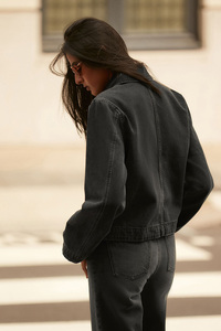 Turn Collar Zipper Up Closure Casual Style Windproof Fabric Women <b>Jackets</b> Street Fashion Female Jeans <b>Jacket</b> - Product Image 3